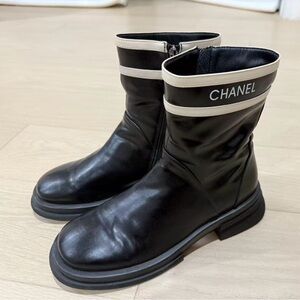 Women’s Black and Cream Combat Boots